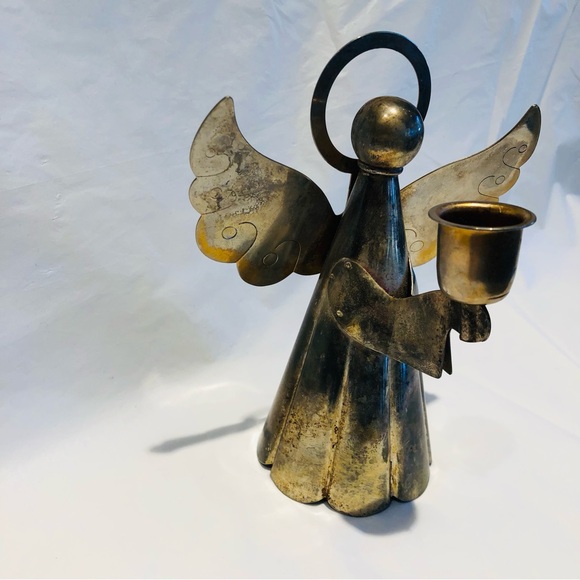 Vintage Silver plated ANGEL CANDLESTICK HOLDER /Tree Topper Christmas Decoration - Picture 4 of 7